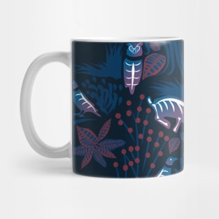 Eerie Forest- Mystical Animals in the Woods- Midnight Blue Mug